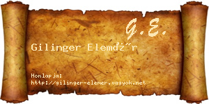 Gilinger Elemér névjegykártya