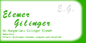 elemer gilinger business card